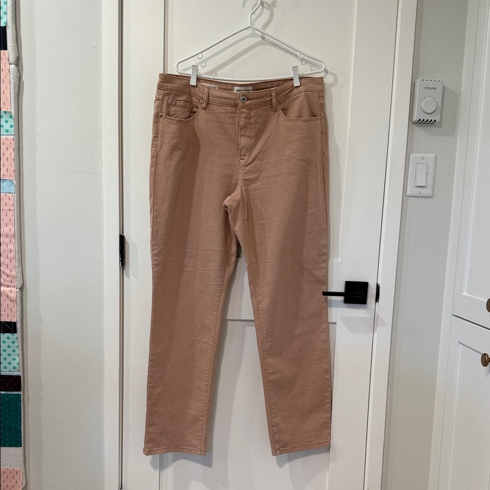 Tribal Women's Straight Leg Jeans in Tan